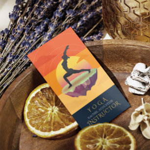 Yoga Instructor Meditation Pose Sun Flying Island Visitekaartje