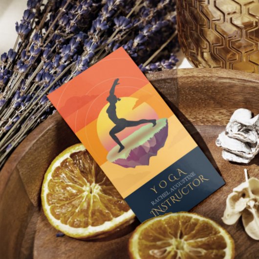Yoga Instructor Meditation Pose Sun Flying Island Visitekaartje