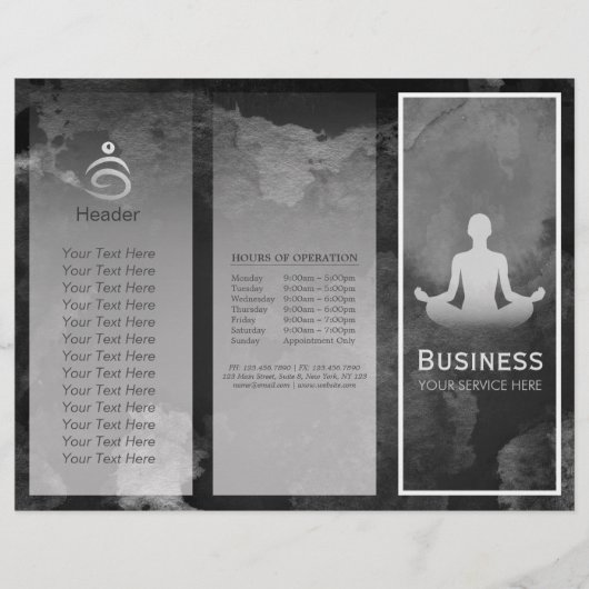 Yoga Instructor Meditation Pose Tri-Fold Brochures (Voorkant)