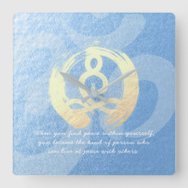 Yoga Instructor Meditation Pose Zen OM Sign Quotte Vierkante Klok