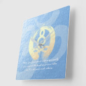 Yoga Instructor Meditation Pose Zen OM Sign Quotte Vierkante Klok (Hoek)