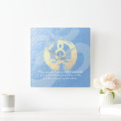 Yoga Instructor Meditation Pose Zen OM Sign Quotte Vierkante Klok (Huis)