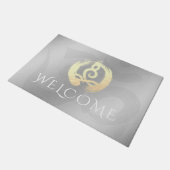 Yoga Instructor Meditation Pose Zen OM Welkom Deurmat (Schuin)