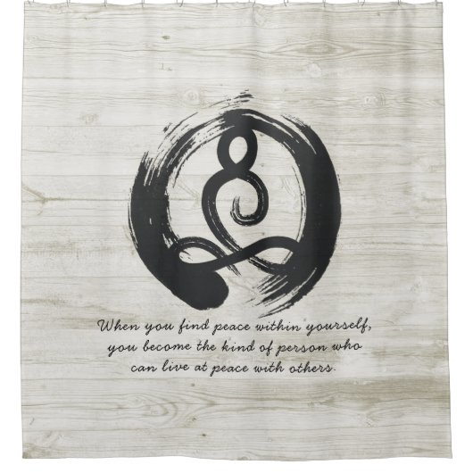 Yoga Instructor Meditation Pose Zen Symbol Quotes Douchegordijn (Voorkant)