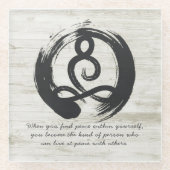 Yoga Instructor Meditation Pose Zen Symbol Quotes Glazen Onderzetter (Voorkant)