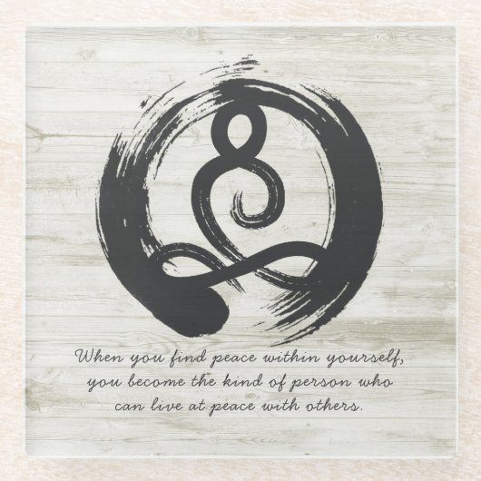Yoga Instructor Meditation Pose Zen Symbol Quotes Glazen Onderzetter (Voorkant)