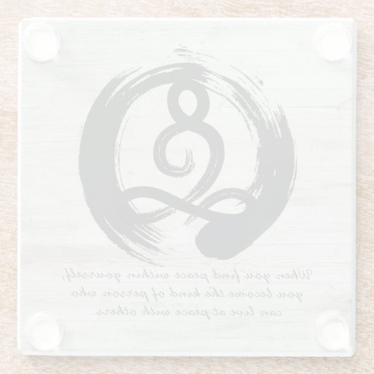 Yoga Instructor Meditation Pose Zen Symbol Quotes Glazen Onderzetter (Achterkant)