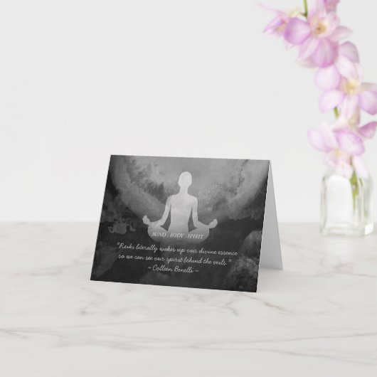 Yoga Instructor Meditation Pose Zen Symbol Quotes Kaart (Orchidee)