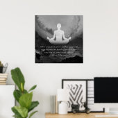Yoga Instructor Meditation Pose Zen Symbol Quotes Poster (Thuiskantoor)
