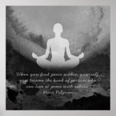 Yoga Instructor Meditation Pose Zen Symbol Quotes Poster (Voorkant)