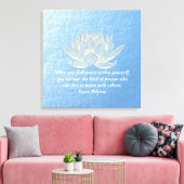 YOGA Instructor Meditation Quote Blue Gold Lotus Canvas Afdruk (Insitu (Woonkamer))
