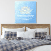 YOGA Instructor Meditation Quote Blue Gold Lotus Canvas Afdruk (Insitu (Slaapkamer))