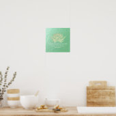 YOGA Instructor Meditation Quote Blue Gold Lotus Poster (Keuken)