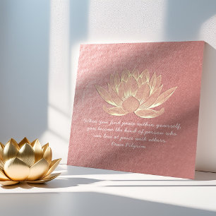 YOGA Instructor Meditation Quote Roos Gold Lotus Poster