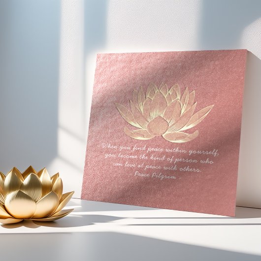 YOGA Instructor Meditation Quote Roos Gold Lotus Poster