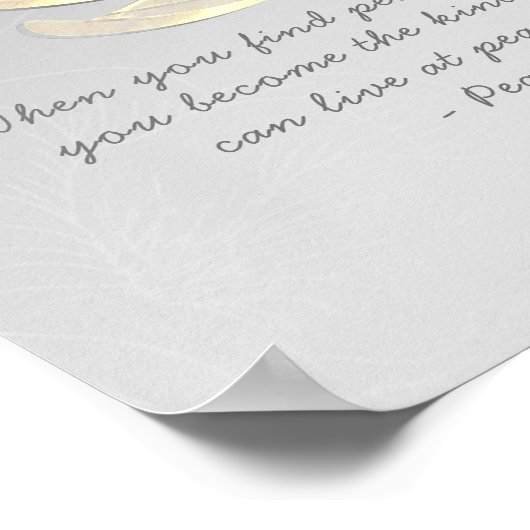 YOGA Instructor Meditation Quote Silver Gold Lotus Poster (Hoek)