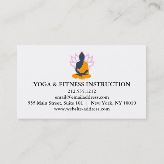 Yoga Instructor Meditation Visitekaartje (Achterkant)