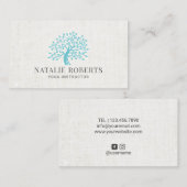 Yoga Instructor minimalist Green Tree Elegant Visitekaartje (Voorkant / Achterkant)