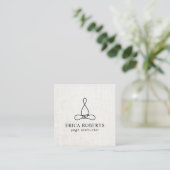Yoga Instructor Minimalist Line Logo Elegant Linen Vierkante Visitekaartje (Staand voorkant)