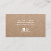 Yoga Instructor Minimalist Line Logo Rustic Kraft Visitekaartje (Achterkant)