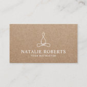 Yoga Instructor Minimalist Line Logo Rustic Kraft Visitekaartje (Voorkant)