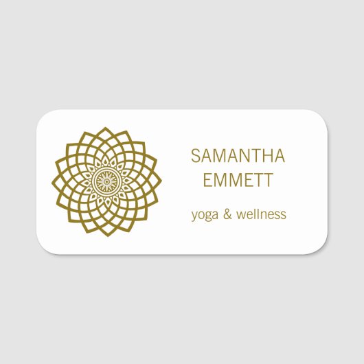 Yoga Instructor Minimalist Mandala Modern Naamplaatje (Voorkant)
