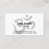 Yoga Instructor Minimalist Om Symbol Plain Visitekaartje (Voorkant)
