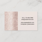 Yoga Instructor Modern Blush Pink Black Life Tree Visitekaartje (Achterkant)
