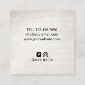 Yoga Instructor Modern Gold Circle Elegant Linen Vierkante Visitekaartje (Achterkant)