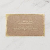 Yoga Instructor Modern Gold Life Tree Rustic Kraft Visitekaartje (Achterkant)