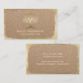 Yoga Instructor Modern Gold Life Tree Rustic Kraft Visitekaartje (Voorkant / Achterkant)