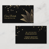 Yoga Instructor Modern Gold Lotus Flower Visitekaartje (Voorkant / Achterkant)