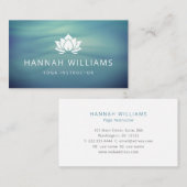 Yoga Instructor Modern Lotus Blue Visitekaartje (Voorkant / Achterkant)