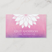 Yoga Instructor Modern Lotus Floral Mandala Visitekaartje (Voorkant)