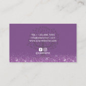 Yoga Instructor Modern Paarse Life Tree Black Visitekaartje (Achterkant)