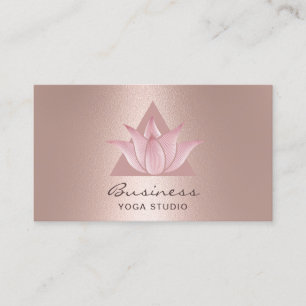 Yoga Instructor Modern Roos Gold Lotus Logo Visitekaartje