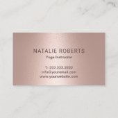 Yoga Instructor Modern Roos Gold Lotus Logo Visitekaartje (Achterkant)