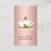 Yoga Instructor Modern Roos Gold Lotus Triangle Visitekaartje (Voorkant)