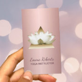 Yoga Instructor Modern Roos Gold Lotus Triangle Visitekaartje