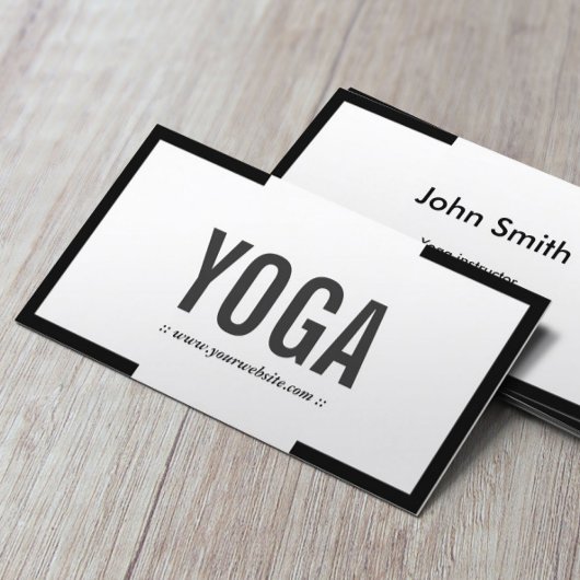 Yoga Instructor Modern Vold Border Professional Visitekaartje