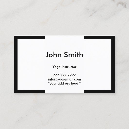 Yoga Instructor Modern Vold Border Professional Visitekaartje (Achterkant)