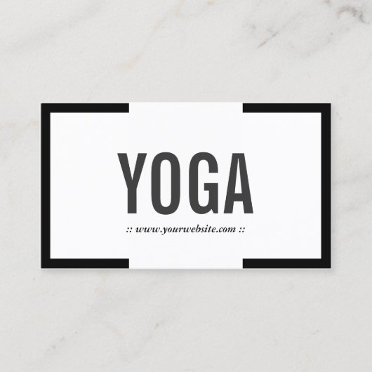 Yoga Instructor Modern Vold Border Professional Visitekaartje (Voorkant)