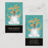 Yoga Instructor Namaste Turquoise & Gold Visitekaartje (Voorkant / Achterkant)