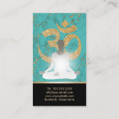 Yoga Instructor Namaste Turquoise & Gold Visitekaartje (Achterkant)