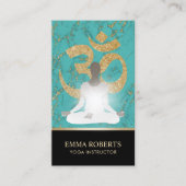 Yoga Instructor Namaste Turquoise & Gold Visitekaartje (Voorkant)
