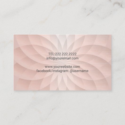 Yoga Instructor Om Logo Gold Spiral Lotus Visitekaartje (Achterkant)