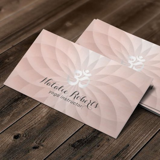 Yoga Instructor Om Logo Gold Spiral Lotus Visitekaartje