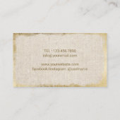 Yoga Instructor Om Symbol Gold Grunge Framed Linen Visitekaartje (Achterkant)