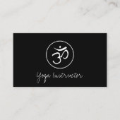 Yoga Instructor Om Symbol Simple Black White Visitekaartje (Voorkant)