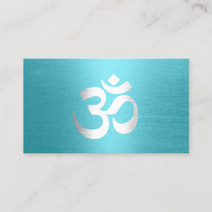 Yoga Instructor Om Typography Modern Turquoise Visitekaartje